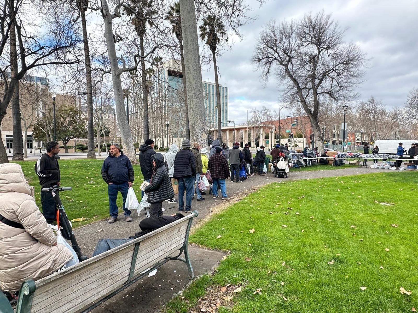 A quiet moment at St. James Park during the weekly service